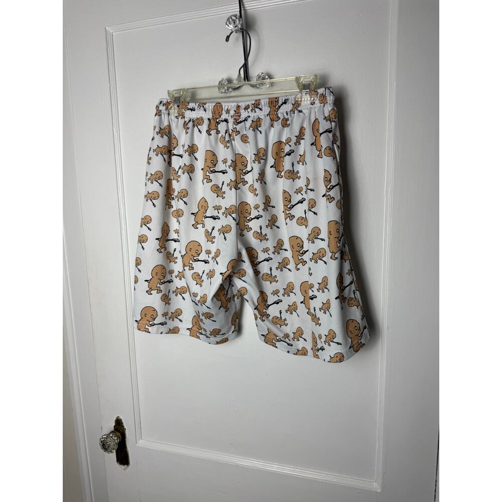 Lacrosse Backdoor Shorts Men's Small White Graphic Baby Novelty Print Loose Fit - Picture 7 of 7